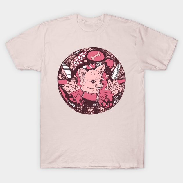 Pink and White Circle of the Chihuahua T-Shirt by kenallouis